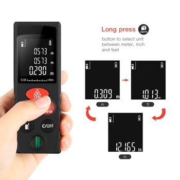 

D40 Digital Handheld Laser Distance Meter Diastimeter Laser Rangefinder Area Volume Tester Level Practractor Angle Indication