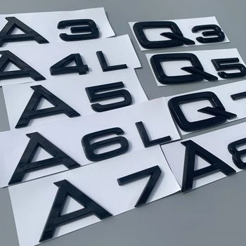 

NEW Shiny Glossy Black 1.8T 2.0T 2.4 2.8 3.0T 3.2 3.6 4.2 A3 A4L A5 A6L A7 A8L Q3 Q5 Q7 Car Emblem Trunk Badge Sticker for Audi