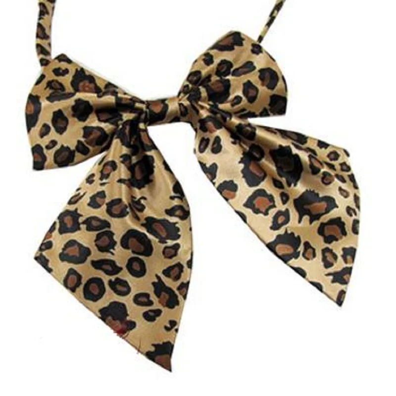 Heißer verkauf mode polyester leopard druck fliege für frauen schmetterling ascot krawatte krawatte