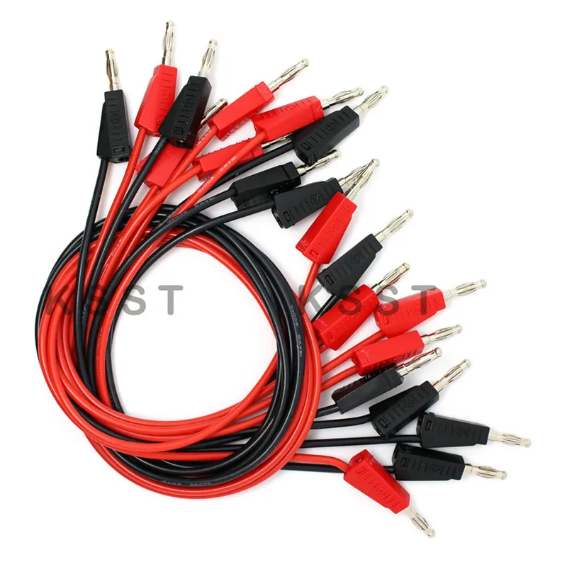 

10Pcs 50CM TL090 4mm Banana Plug 16AWG Test Leads Stackable Banana Plug Testing Cable High Voltage Test Leads