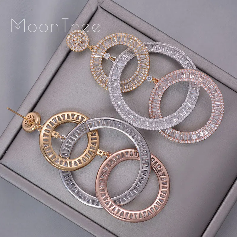 Brincos Limpar Cubic Zirconia Mulheres Engagement Brincos