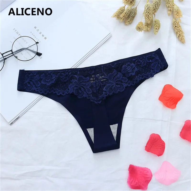 

3PCS/LOT Women's Sexy Thong Cotton Panties Lace Underwear Women Briefs Panty Thongs G Strings Ladies T Back Female ALICENO