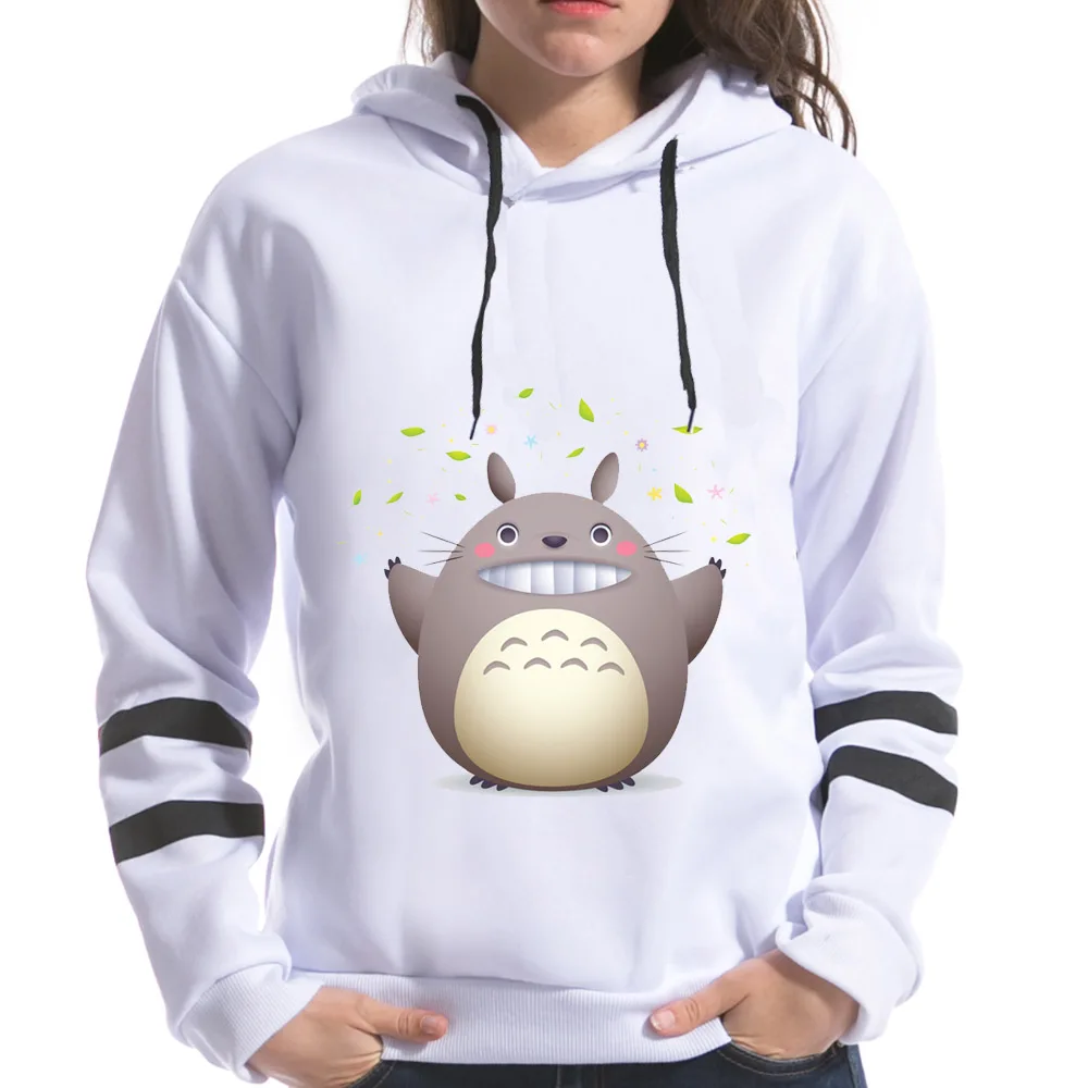 Женские толстовки с капюшоном Harajuku Totoro длинными рукавами и принтом Kawaii весна