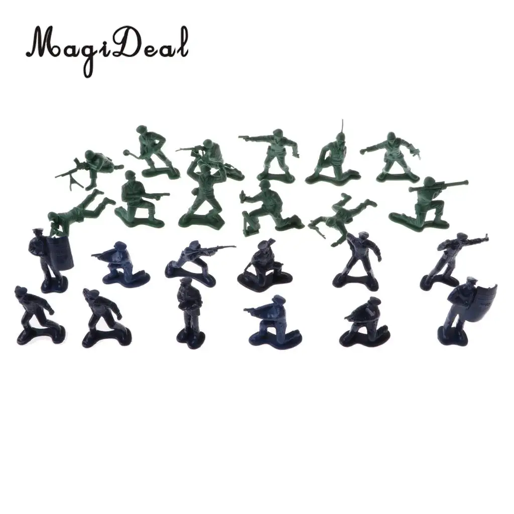 MagiDeal 5cm Plastic Army Men Action Figures Soldiers&Police Toy for Army Sand Scene Landscape Children Boys Toys Cool Gift