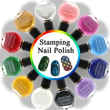 Professional Stamping Nail Art Polish 12 colors 10ml Nail Polish Varnish for Manicure Printing Nails Art Stamping Print 1PCS
