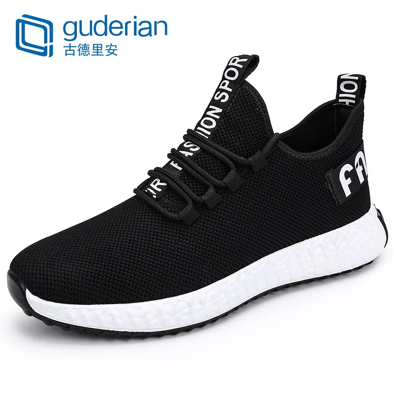 

GUDERIAN 2019 New Design Black Causal Men Shoes Sneakers Breathable Men Fashion Shoes Lace-Up Walking Shoes Male Heren Schoenen