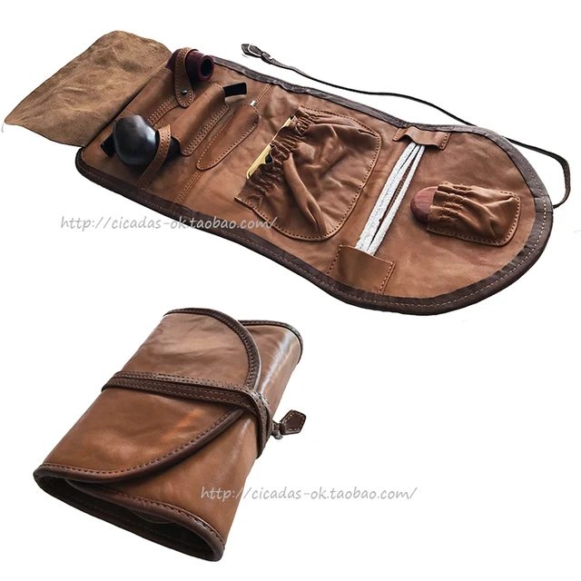 Genuine Leather Pipe Pouches Two Bag Genuine Leather Pipe Pouches Two Bag Tools Smoking Accessories Gifts Only
