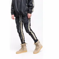 Новинка 2017 года Канье Уэст хаки черный шить плавки Боковая молния Штаны в стиле хип-хоп модные Повседневное городской одежды Jogger Штаны M-XXL