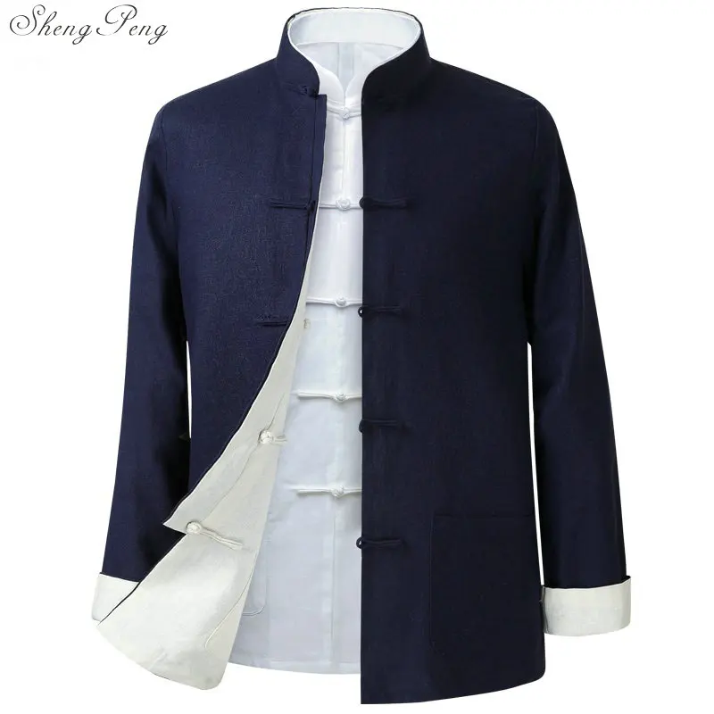 Men Chinese Style Shirt Traditional chinese jacket Traditional mandarin collar tang jacket mandarin collar suit men clothes Q600