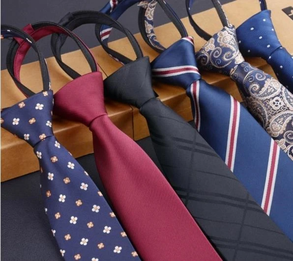 Men's Narrow Tie Zipper Tie Easy to Pull the Groom Wedding tie Business