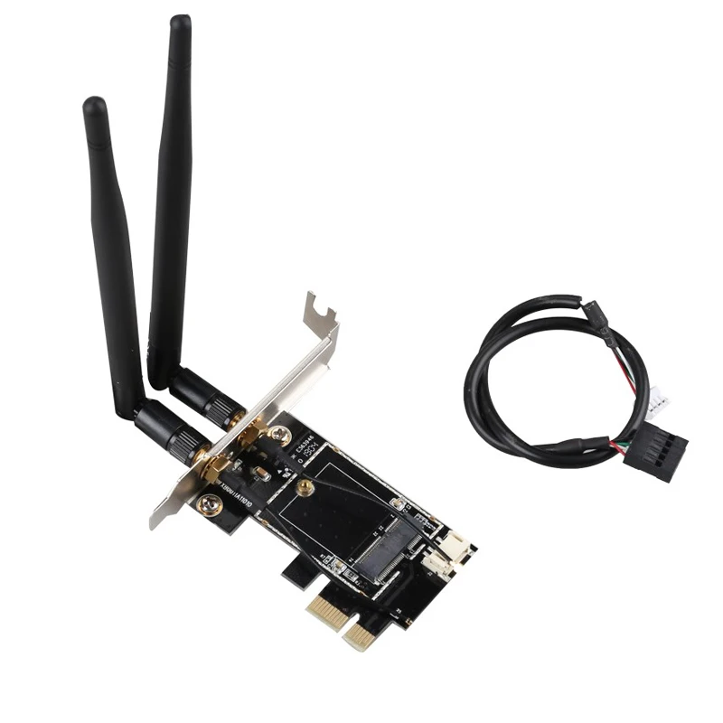 DIEWU двойная антенна PCIe к M.2 NGFF карта расширения беспроводная wifi карта