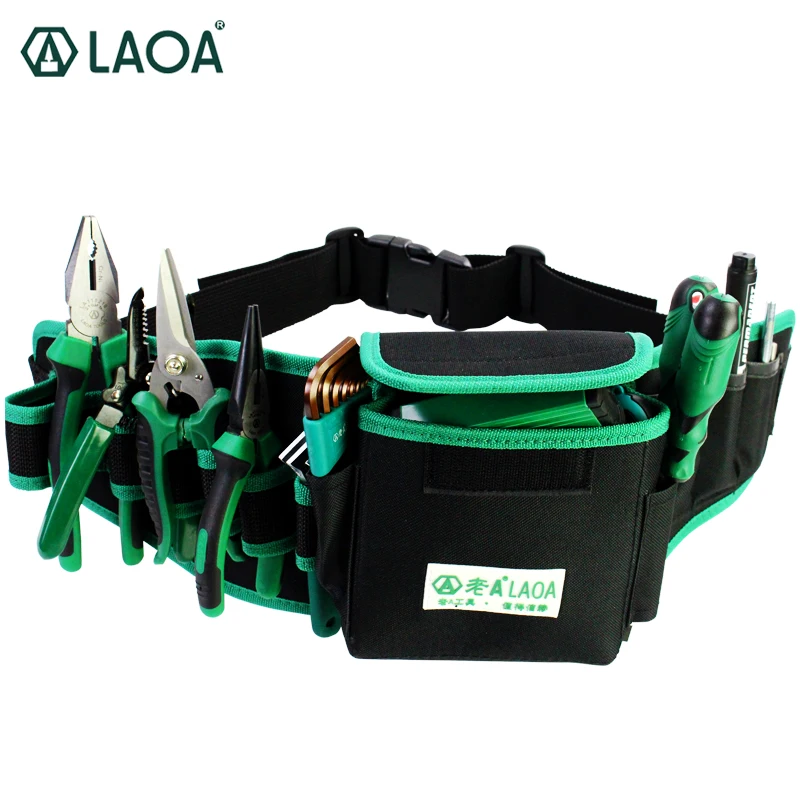 

LAOA Waterproof Electrician Bag Double Layers Tool Bags Storage tools kit Waist Bag Pocket for Professional Electricians