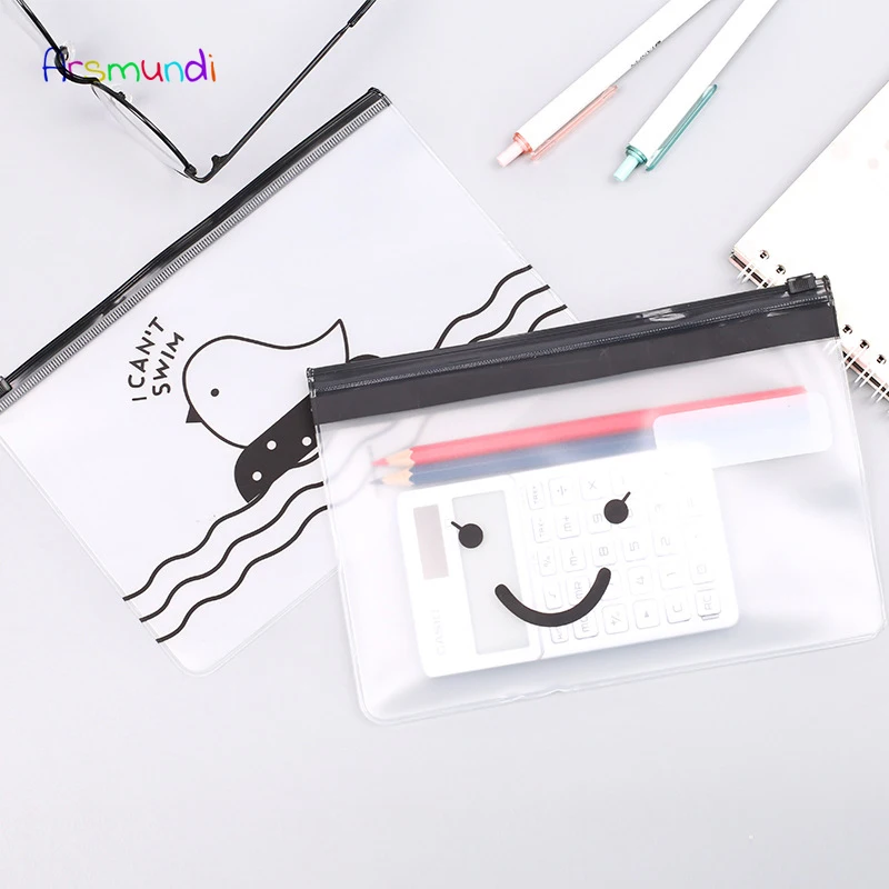 

5PCS Arsmundi Pencil Box PVC Cute Animals Waterproof Pencil Cases Stationery Storage Office School Supplies Pencil Bags