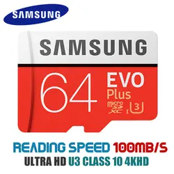 SAMSUNG Micro SD карта памяти 32 Гб 64 Гб класс 10 карта памяти EVO + EVO Plus microSD 128 ГБ 256 ГБ TF Карта SDXC cartao de memoria