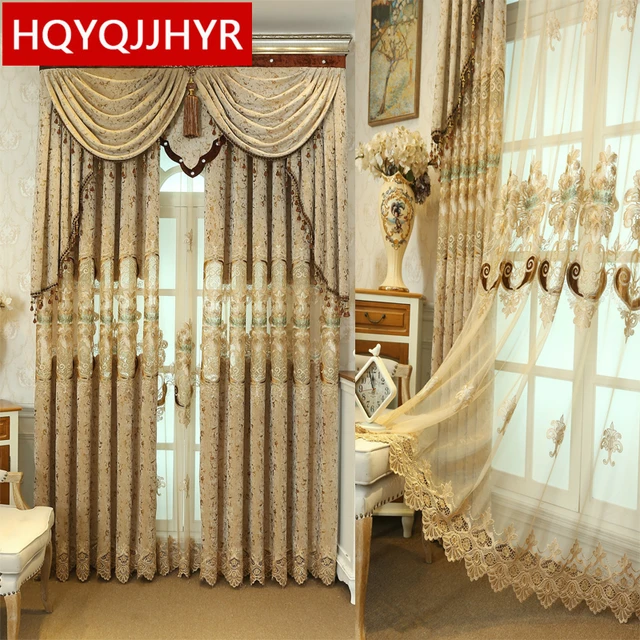 Brown European Luxury High Quality Embroidered Curtains For Living Brown European Luxury High Quality Embroidered Curtains For Living Room Clic Royal Custom Curtain Bedroom