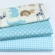 Детская мультяшная ткань с принтом животных, хлопковая саржевая ткань, ткань для пэчворка, хлопковая ткань, сделай сам, шитье, стеганая ткань для постельного белья