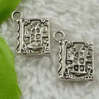 

240 pieces antique silver book charms 17x13mm #1744