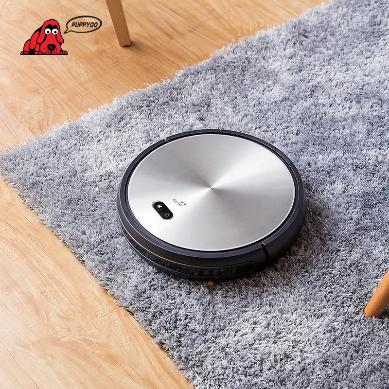 PUPPYOO Robotic Vacuum Cleaner Auto-charge Powerful Bilateral Brush Home Robots Collector APP Control Machine WP650