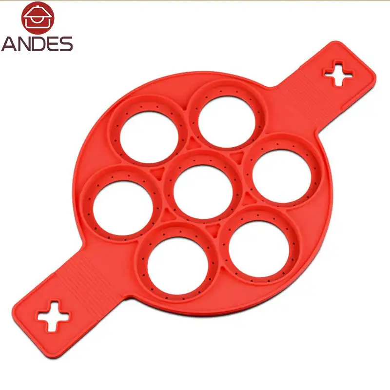 

ANDES Flippin' Fantastic Nonstick Pancake Maker Egg Ring Maker Perfect Pancakes Easy Silicone egg pancake mold