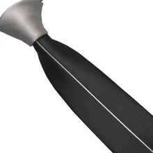 LAMMULIN мужские галстуки для костюма Серебряный Узел контрастный черный с серебряным вертикальным полосатым галстуком микроволокнистый жаккард обтягивающий галстук 6 см