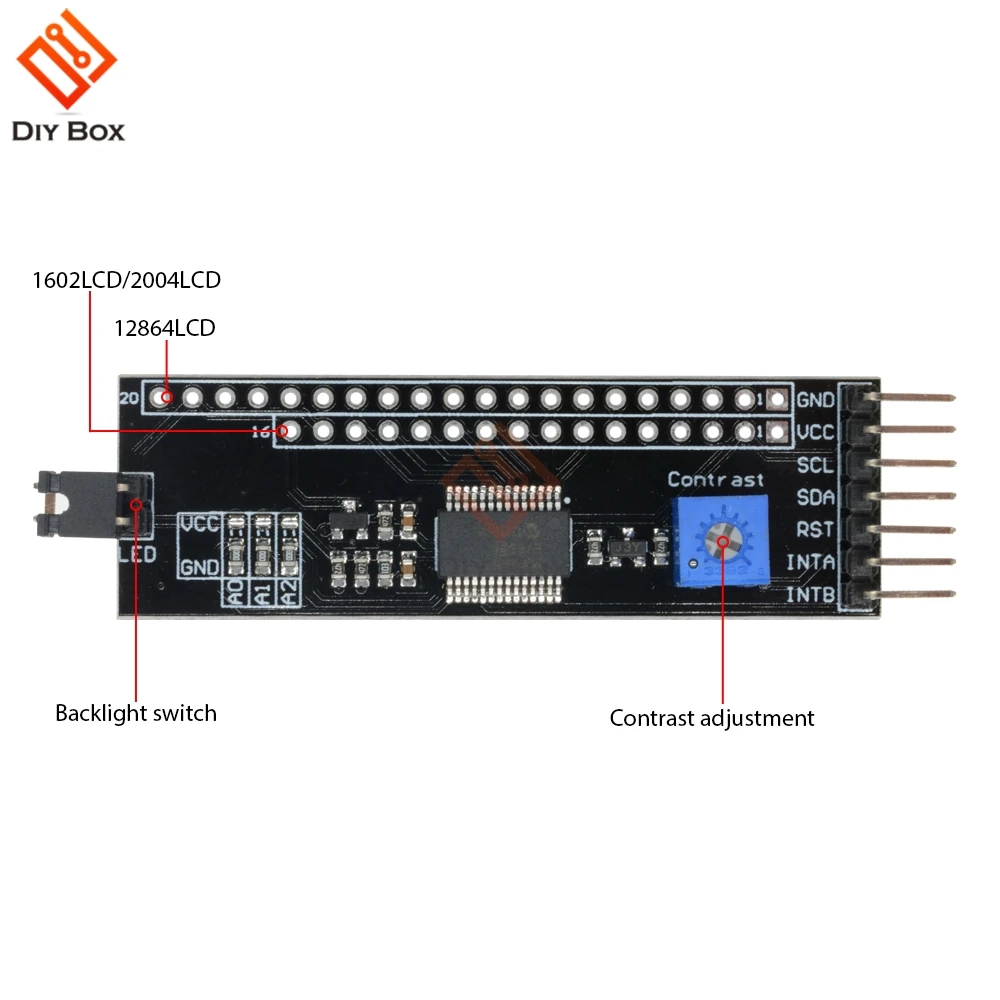 5 в MCP23017 1602/2004/12864 ЖК драйвер модуля IIC I2C последовательный интерфейс адаптер плата