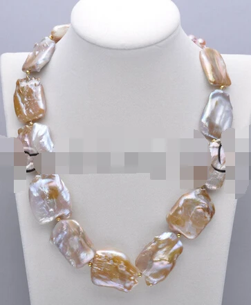 

Jew3111 Lavender Square Keshi Reborn PEARL NECKLACE (A0513)