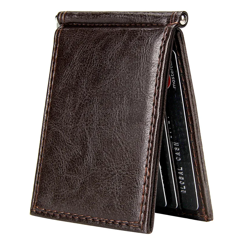 

Business Men's Credit Card Holders Vintage Pu Leather Card Case Thin Bifold Wallets for Men Bank Cards Protect Slim Wallet Male