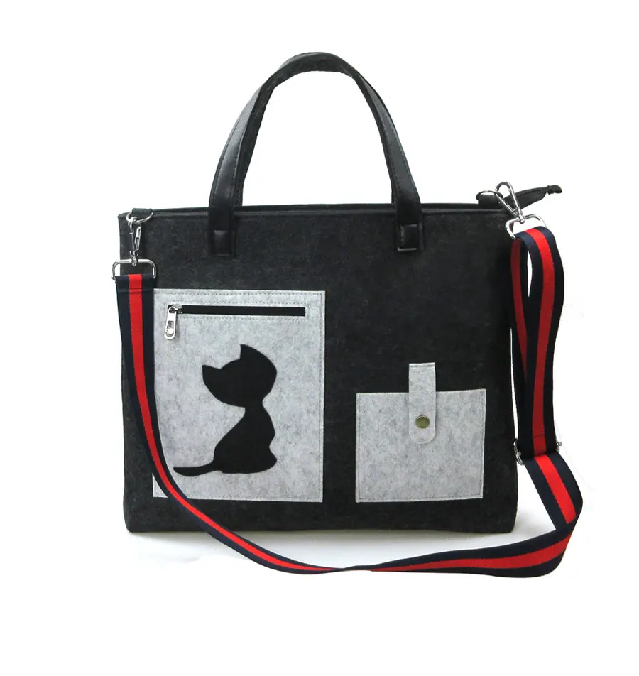 Прицел фокус женская сумка темно-серая фетровая сумка через плечо Легкая ручная сумка практичная сумка мужская фетровая сумка портфель - Цвет: L40 x W7 x H34cm