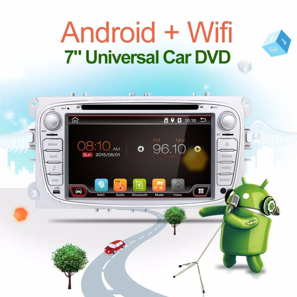 2 din android car radio for ford mondeo silver color with gps steering wheel free canbus