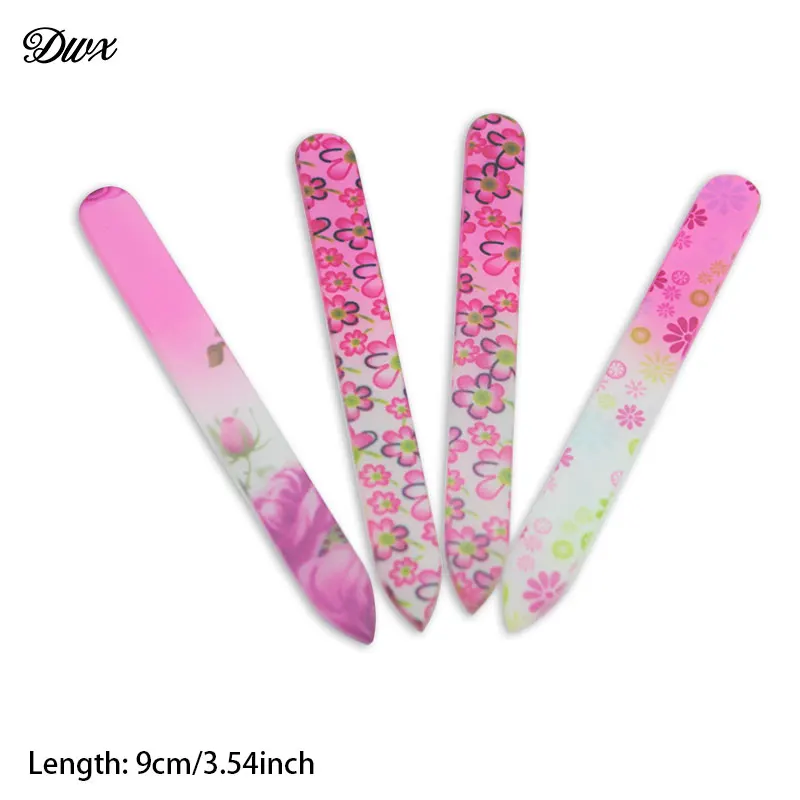 

10Pcs/lot Mini Glass Nail Files Mainicure 9cm/3.54inch Length Durable Crystal Buffer New Pattern Nail Art File Decorations Tools