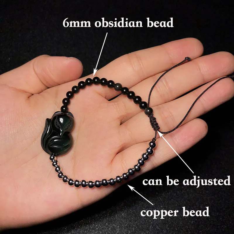 Jewelry Fox Bracelet Mens Beaded Copper Bracelets Natural Stone Rainbow Fox Crystal Bracelet Can Be Adjustable For Women 2019