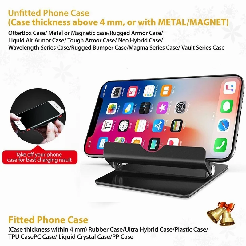 Ascromy Fast Wireless Charger QI Wireless Charging Pad Stand for Samsung Galaxy Note 8 S8 Plus S7 iPhone X 8 Plus Charge Station (6)