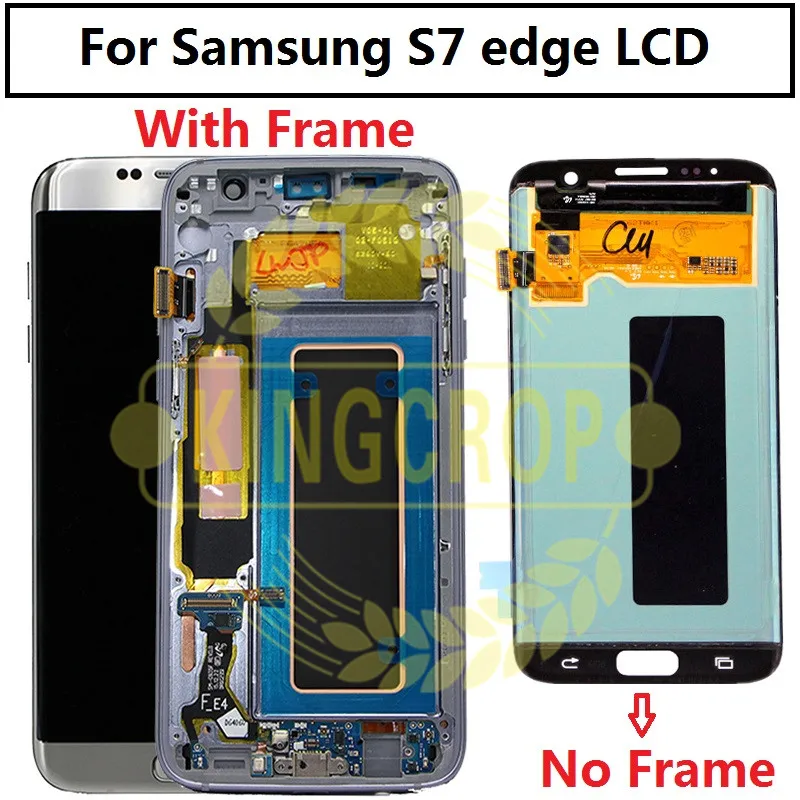 ЖК дисплей с рамкой для SAMSUNG GALAXY S7 EDGE G935 G935F сенсорный экран дигитайзером в сборе