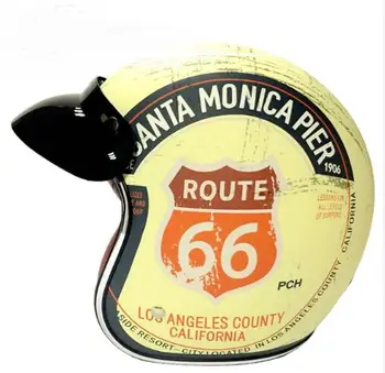 

Leader of sales T50 ROUTE 66 Moto rcycle helmet Jet Vintage helmet open face Retro 3/4 half helmet Casco Moto Capacete moto yy