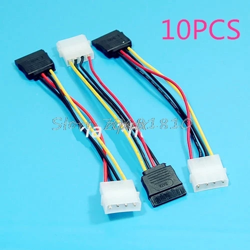 

10Pcs/lot 3 IDE to Serial ATA SATA Hard Drive Power Adapter Cable Z07 Drop ship