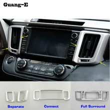 Car enter console GPS Navigation panel decoration cover Chromium styling outlet vent hood trim For Toyota RAV4 2016 2017 2018