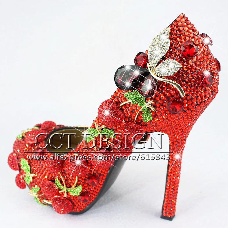 cherry red high heels