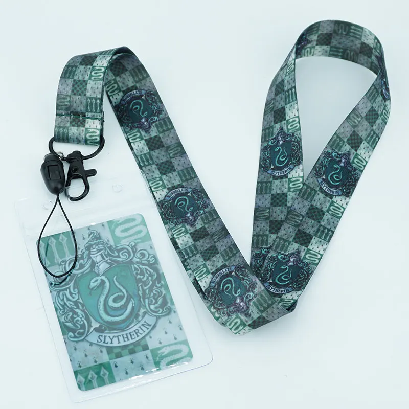 

Harri Potter Slytherin Key Chains Neck Strap Lanyards for keys Mobile Phone Straps Rope ID Card Rope Lariat Retro Cosplay Gift
