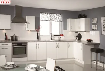 

Pure white kitchen cabinet with handle