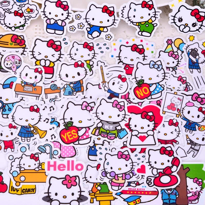 

40pcs kawaii cute Hello kt Stickers for planners /DIY Scrapbooking sticker/waterproof adesivo notebook stationery for school