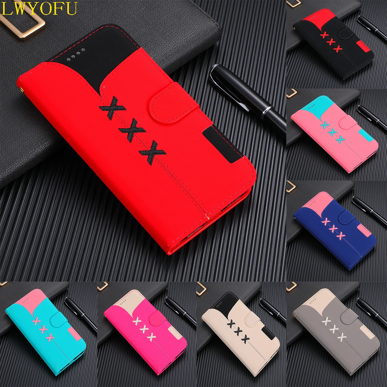 

Flip cover leather PU leather wallet for Samsung Galaxy M20 A20 A30 A40 A50 A70 fashion shell phone case