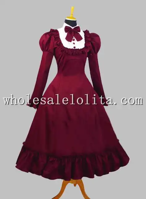 red victorian dress