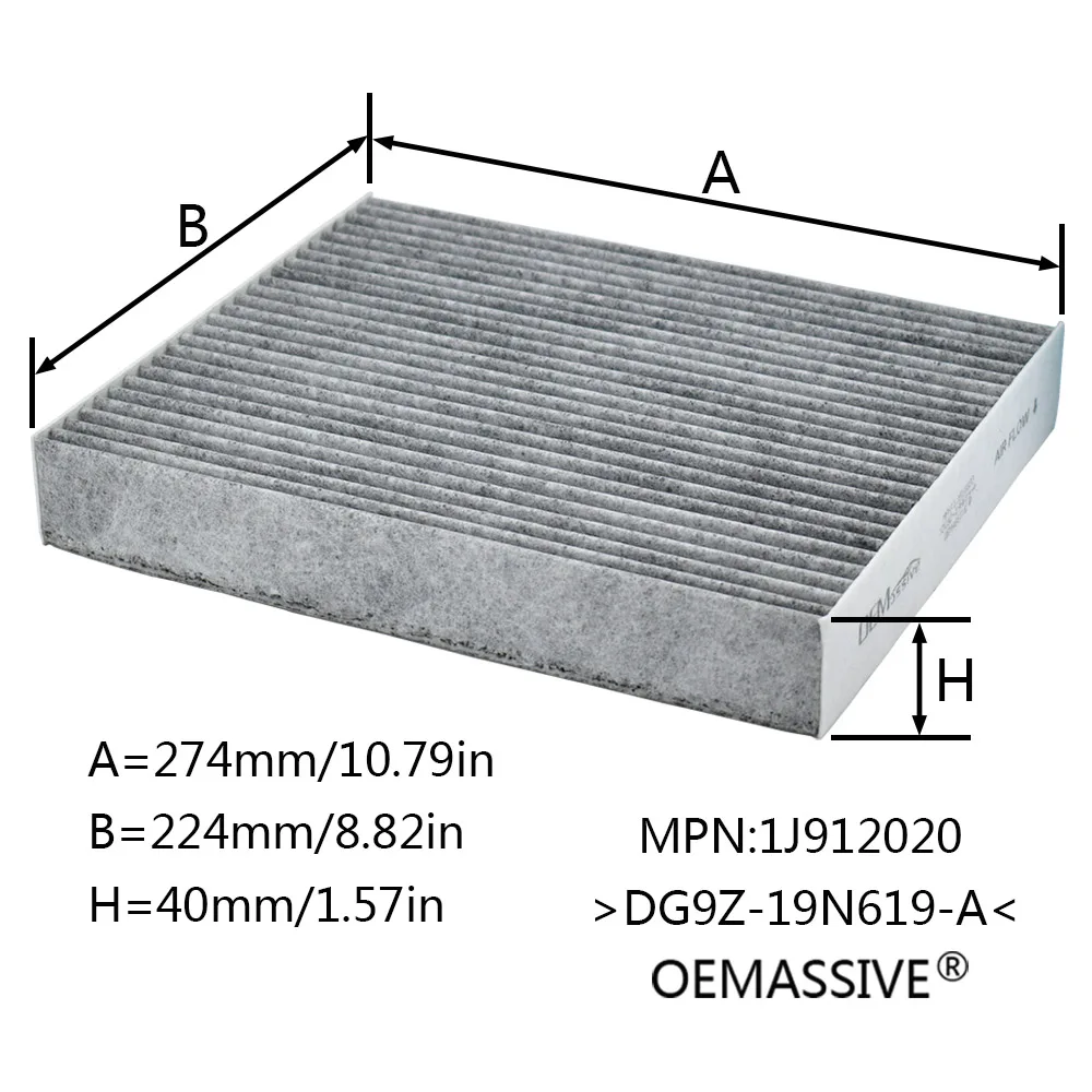 Автомобильный фильтр кондиционера кабины с активированным углем для Ford Galaxy Mondeo Fusion S-Max Edge DG9H-18D483-BA