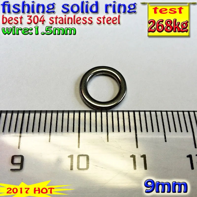 Рыболовное твердое кольцо из нержавеющей стали, рыболовное кольцо, аксессуары для рыбалки, высокое качество, 304 нержавеющая сталь - Цвет: 9mm