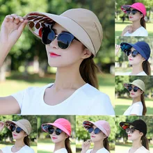 Модные женские летние Козырьки Шляпы для прогулок дамские открытые солнечные кепки с пустым верхом