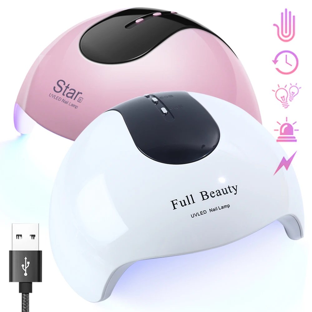 

Led Uv Nail Lamp Dryer 36W Manicure Machine Nail Polish Gel Cured Drying Light Timer USB Connector Nail Art Tools SAStar8