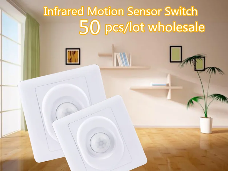 

50PCS Infrared IR Body Motion Sensor Auto Wall Mount Control Led Light Switch Motion Automatic Module Light Sensing Switch
