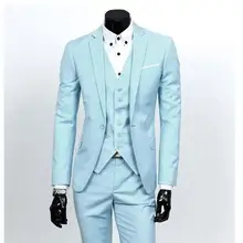 Горячая Распродажа мужской деловой повседневный костюм комплект из трех предметов включает жилет Профессиональный строгий костюм; для жениха свадебное платье на заказ