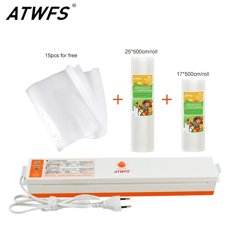 ATWFS вакуумный упаковщик упаковочная машина для вакуумных пакетов включает 15 и