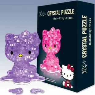 Candice guo! New arrival hot sale 3D crystal puzzle hello kitten model DIY funny game creative gift 1pc